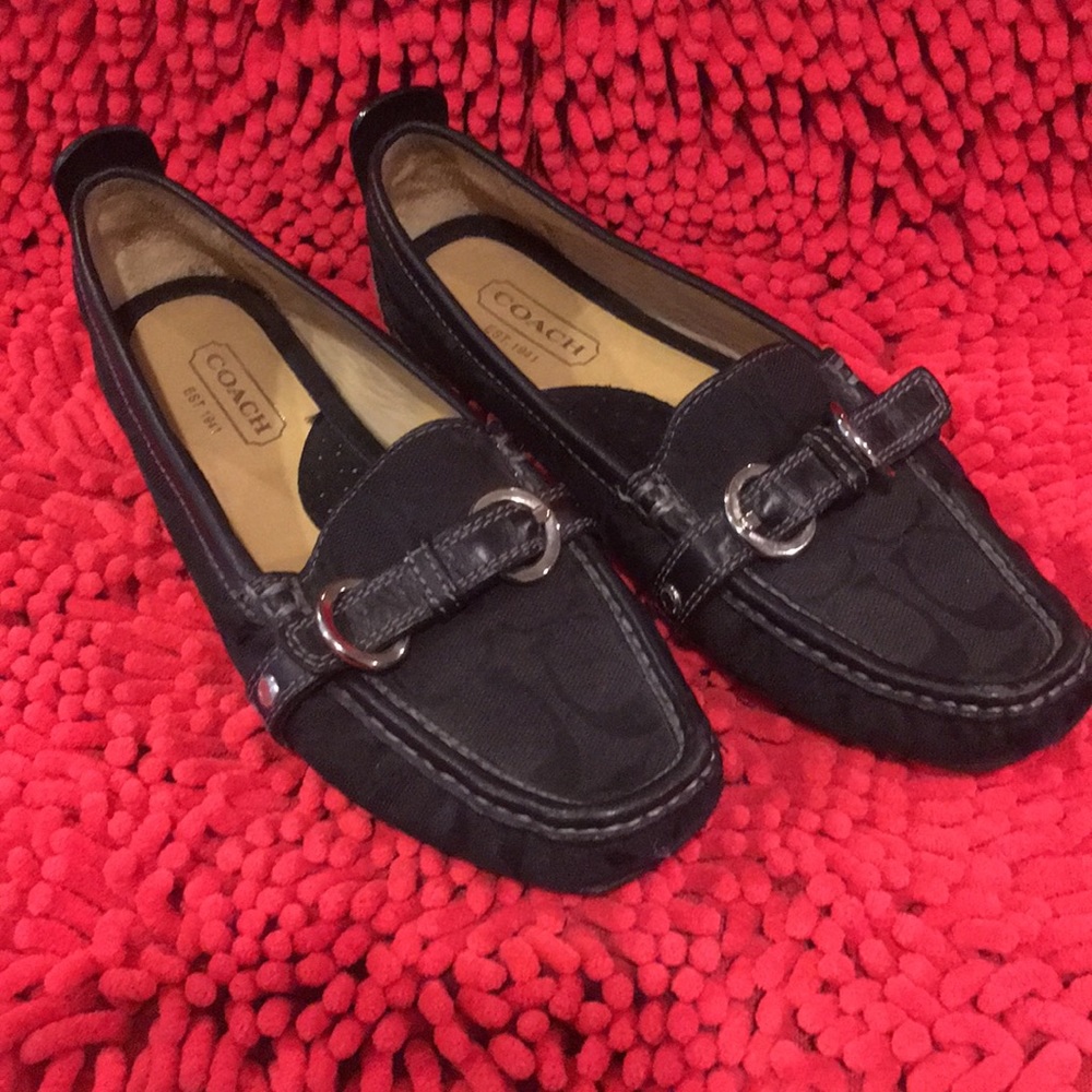 Coach black loafers